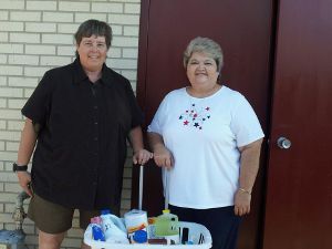 Delivering Baskets to Foster Grandparents Director SaDonna 6-15-12