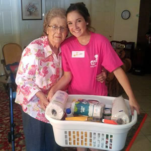 Filling baskets for a delivery event