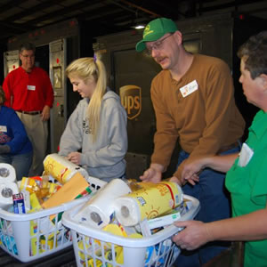 Filling baskets for a delivery event